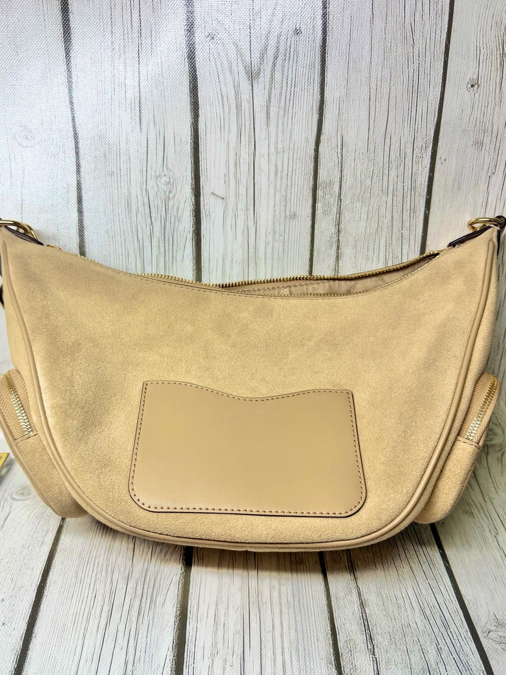 BRAND NEW Michael Kors Camel Merritt Medium Suede Convertible Shoulder Bag - Picture 12 of 14